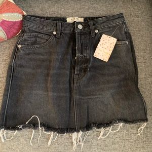 Free People black denim skirt NWT